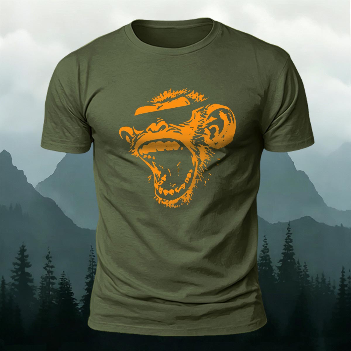 Simple Monkey Print Fashion Skin-Friendly T-Shirt CO