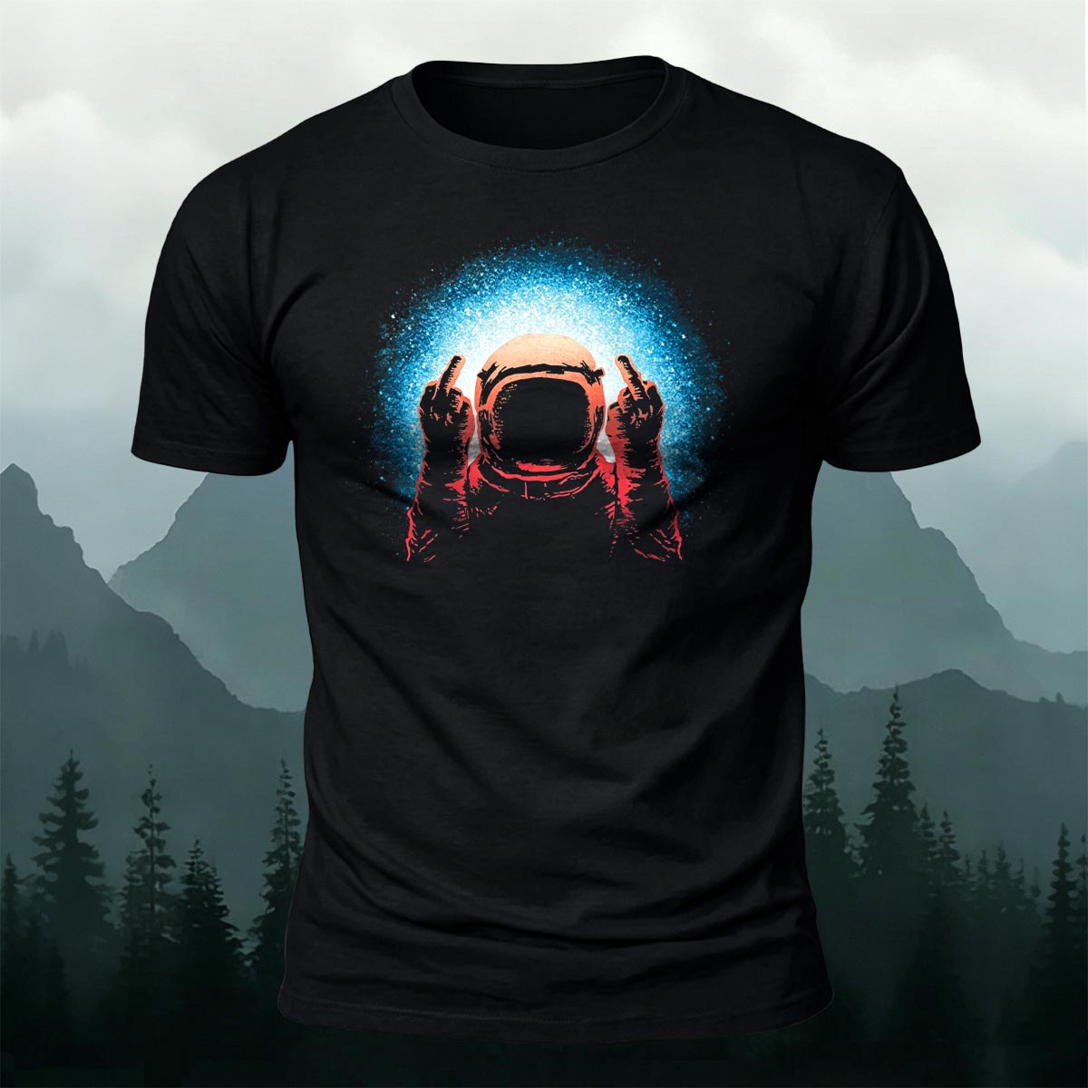 Space Humor Print Casual Premium Cotton T-Shirt