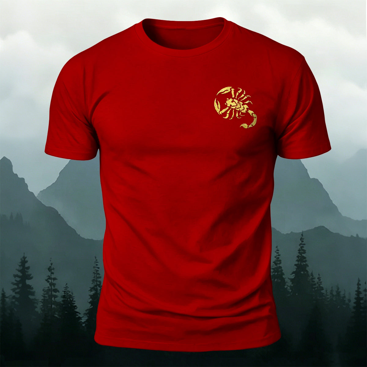 Lobster Print on the Chest Comfortable Outdoor Cotton Tee