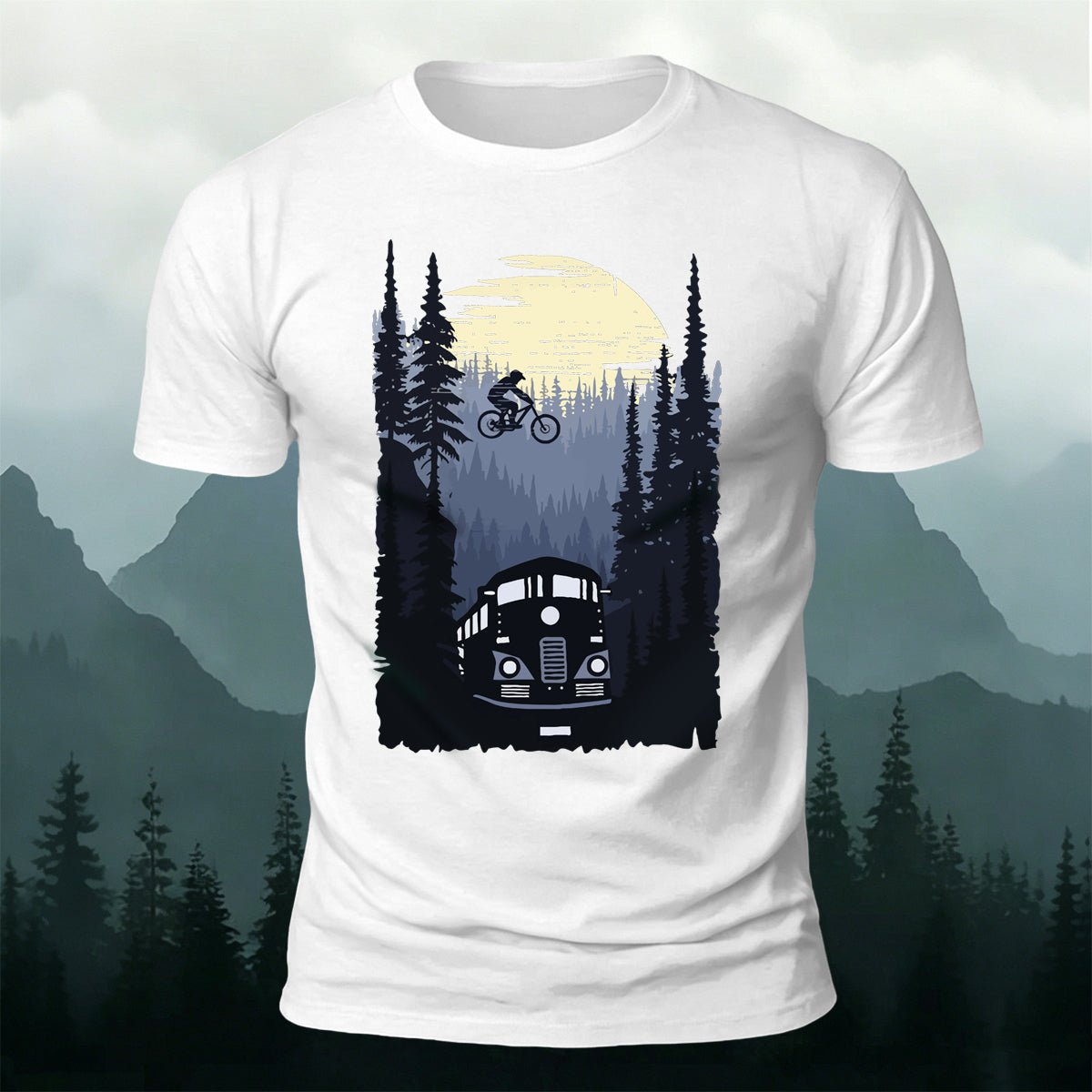 Mountain Biking Print Outdoor Trendy Casual Tee
