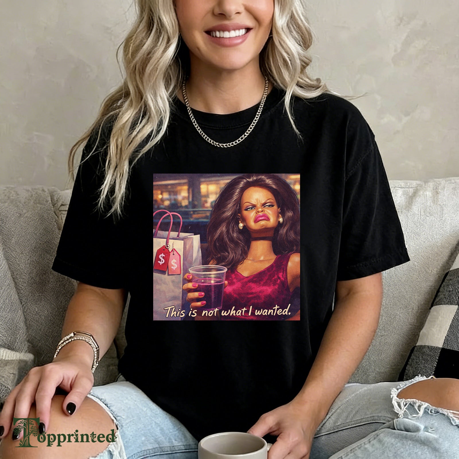 Meme Not wants  printed pattern cotton T-shirt