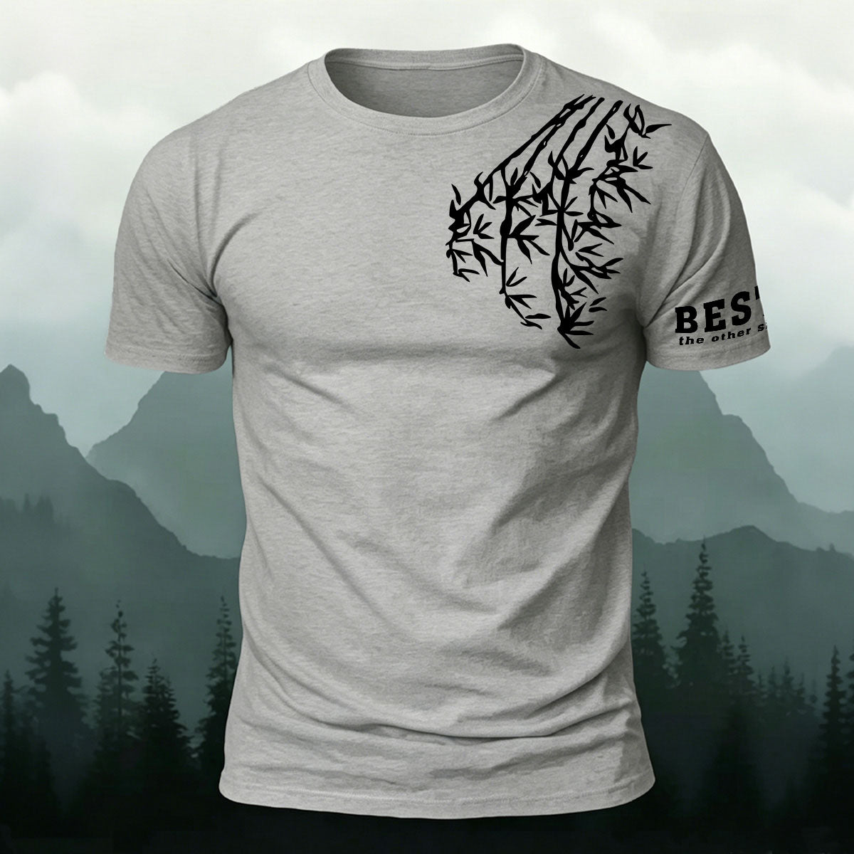 Bamboo Letter Minimalist Fashion Premium Cotton Tee