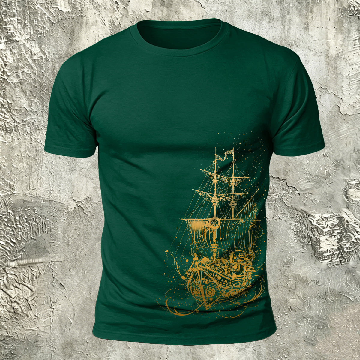 Sailboat Pattern Outdoor Premium Cotton T-Shirt