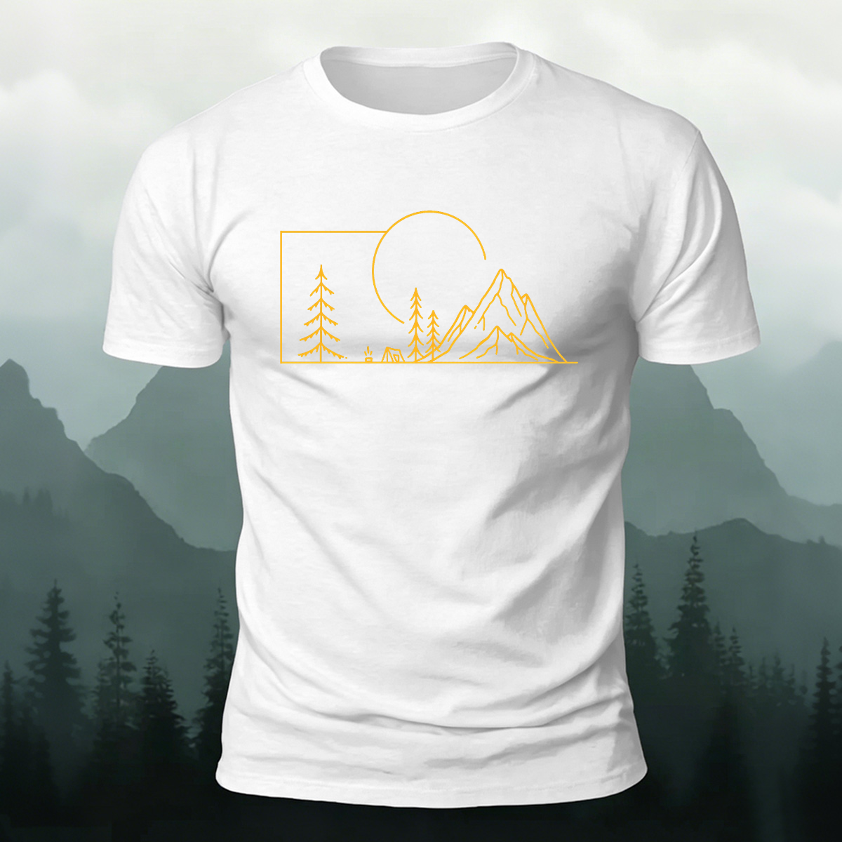 Minimalist Forest Nature Outdoor Casual Cotton Tee