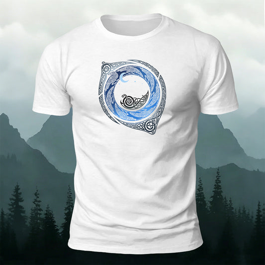 Spiral Mythical Totem Print Casual Cotton T-Shirt