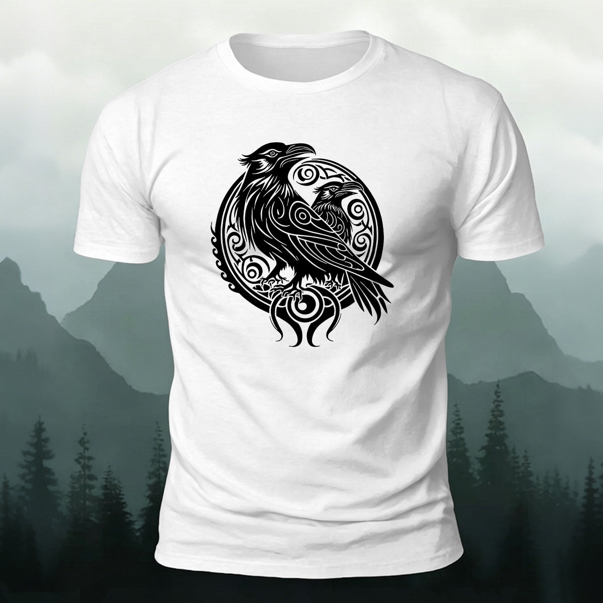 Bird Pattern Casual Natural 100% Cotton T-Shirt