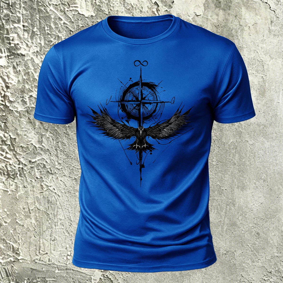 Nautical Pattern Trend Casual Skin-friendly T-shirt Blue