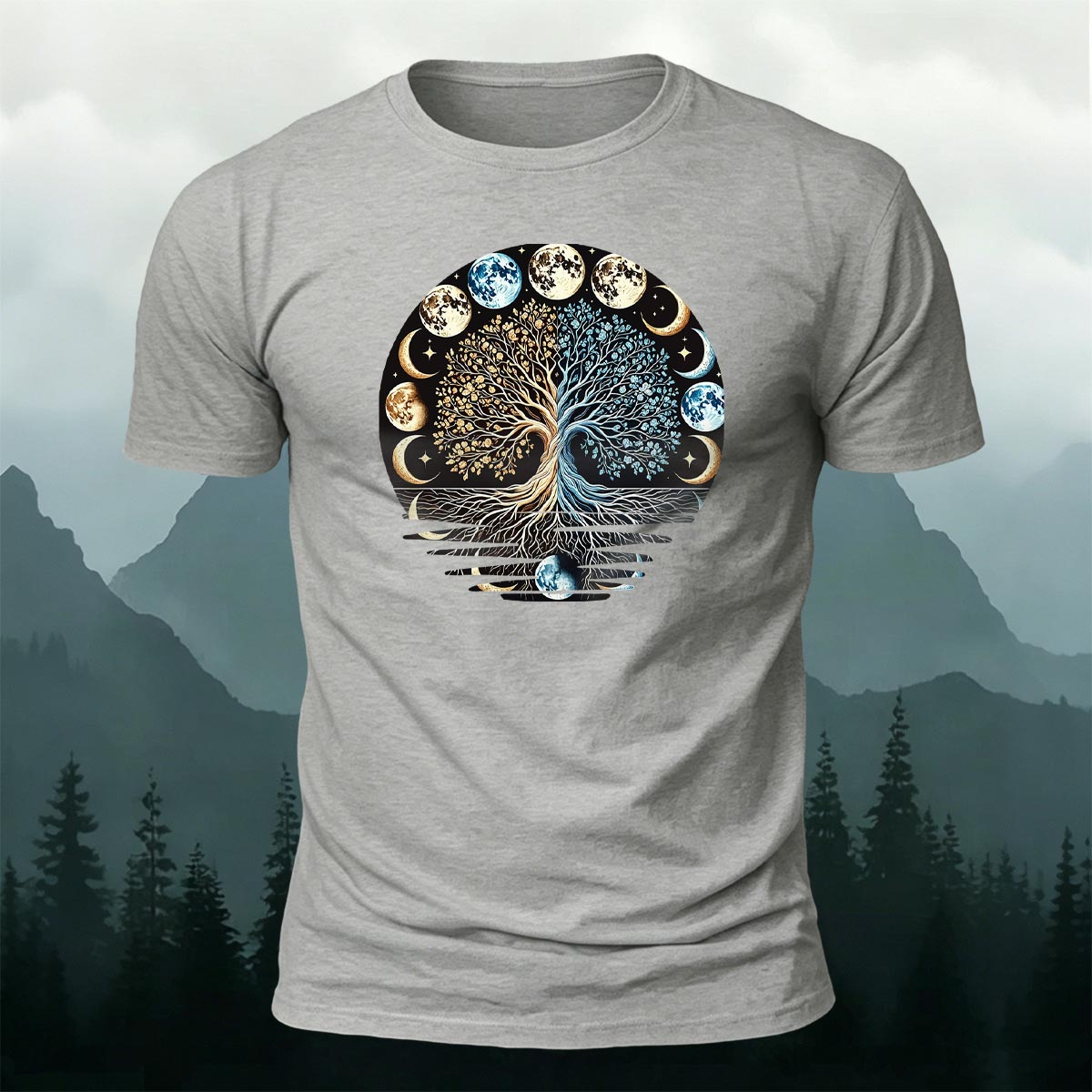 Tech Moon Fashion Print Casual Cotton T-Shirt