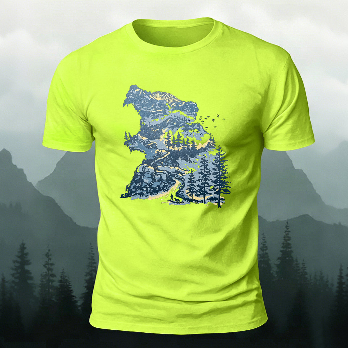 Art Forest Print Casual Soft-Touch Cotton T-Shirt