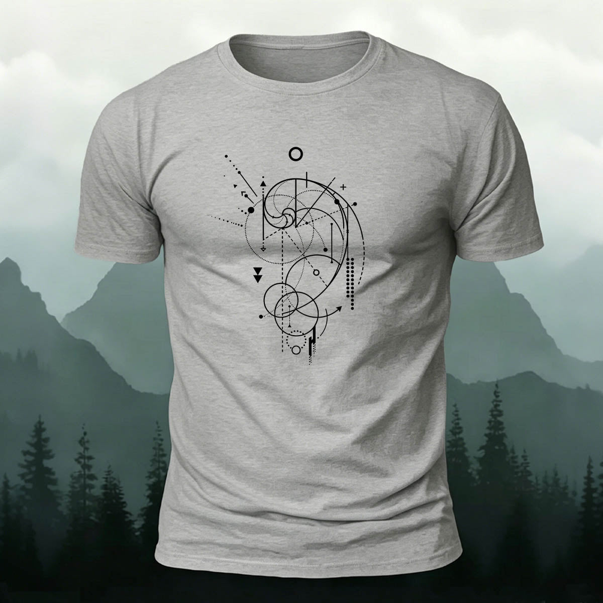 Geometric Line Pattern Comfortable Breathable T-Shirt