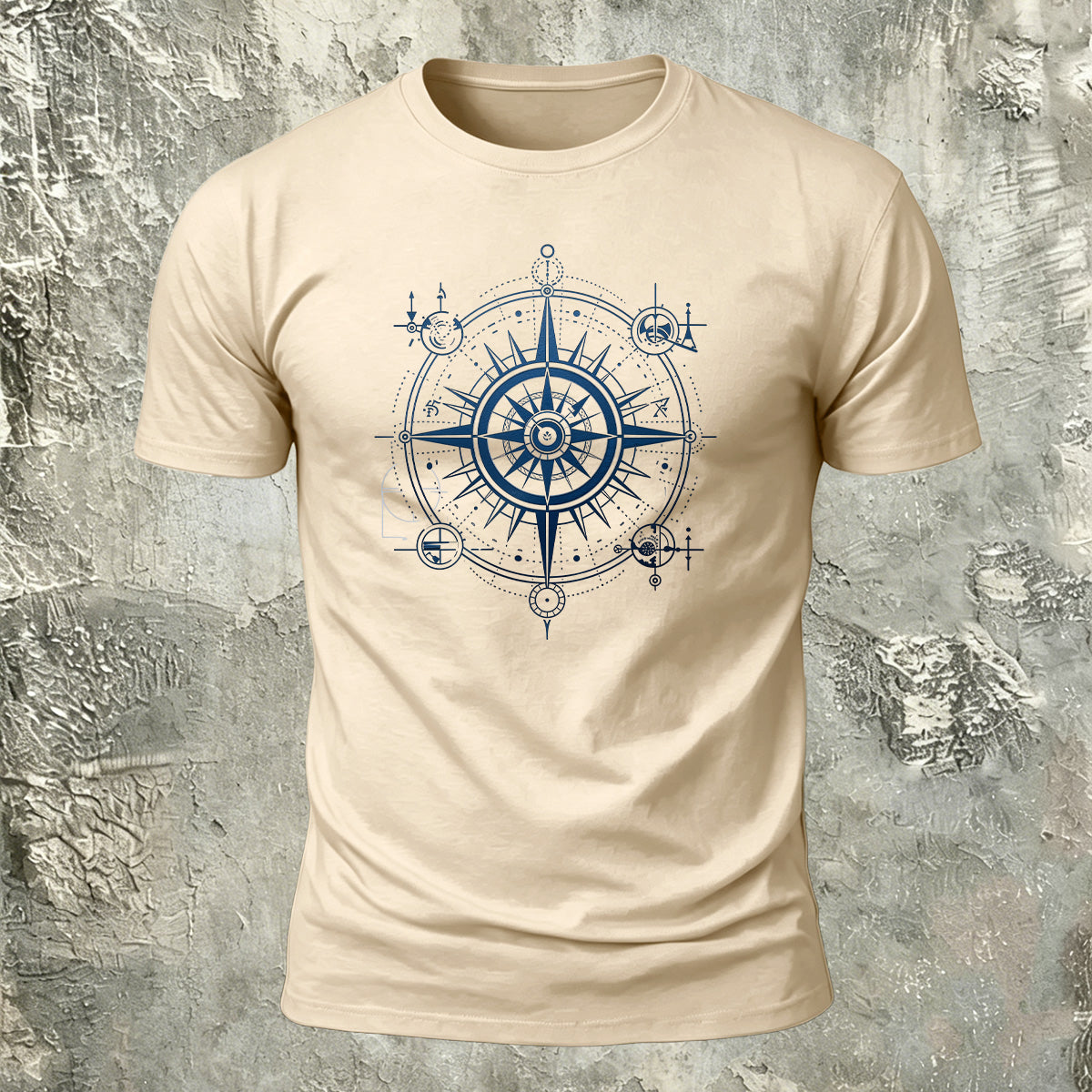 Nautical Compass Pattern Outdoor Premium Cotton T-Shirt
