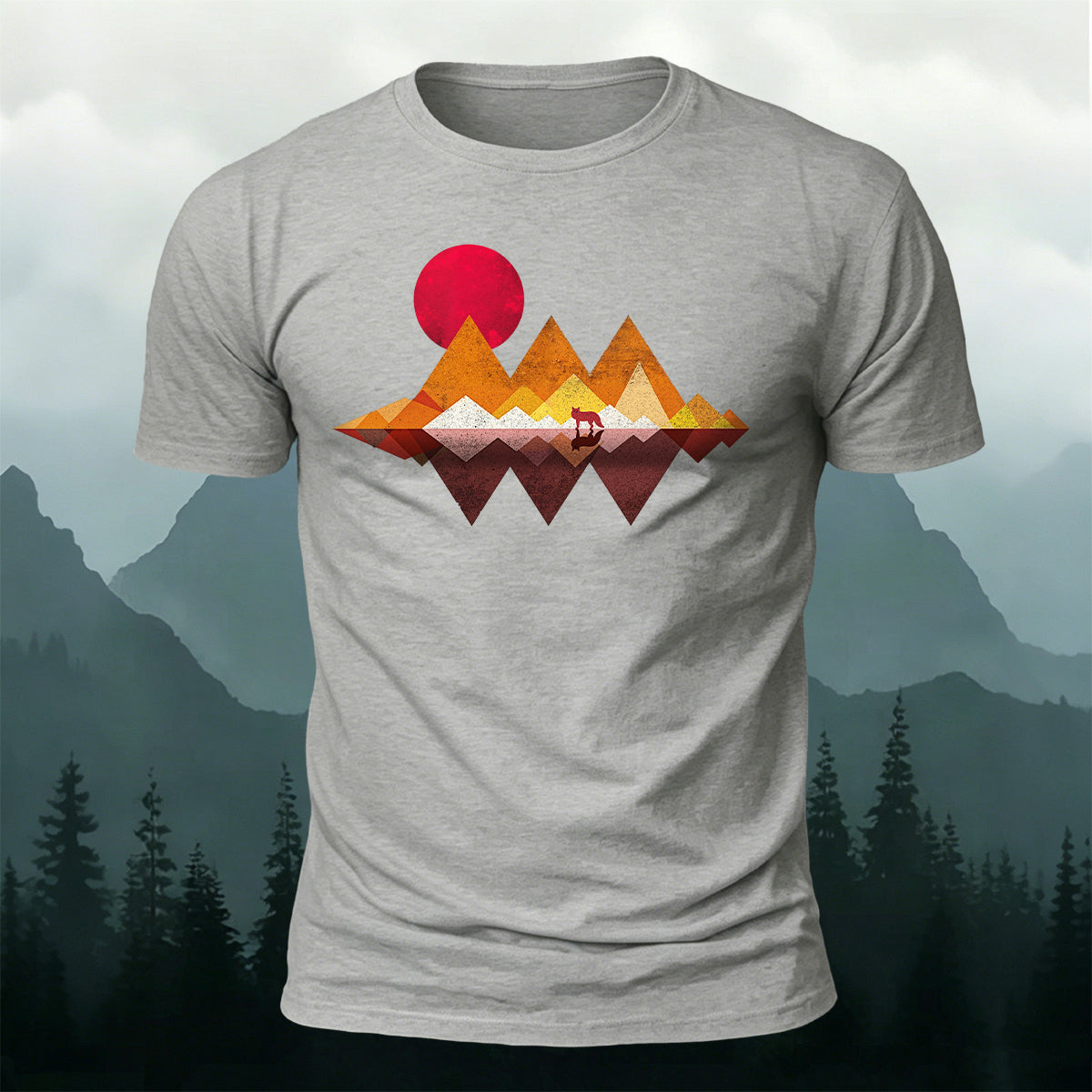 Geometric Mountain Minimalist Natural Breathable T-Shirt