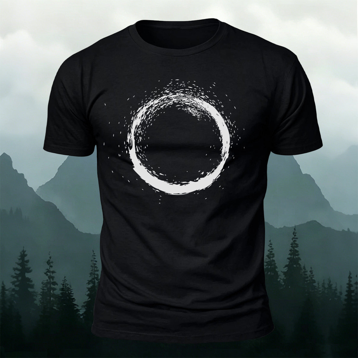 Artistic Zen-Inspired Print Casual Cotton T-Shirt