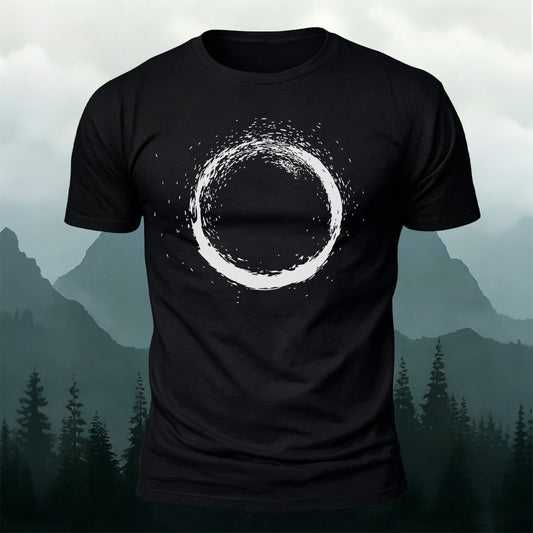 Artistic Zen-Inspired Print Casual Cotton T-Shirt