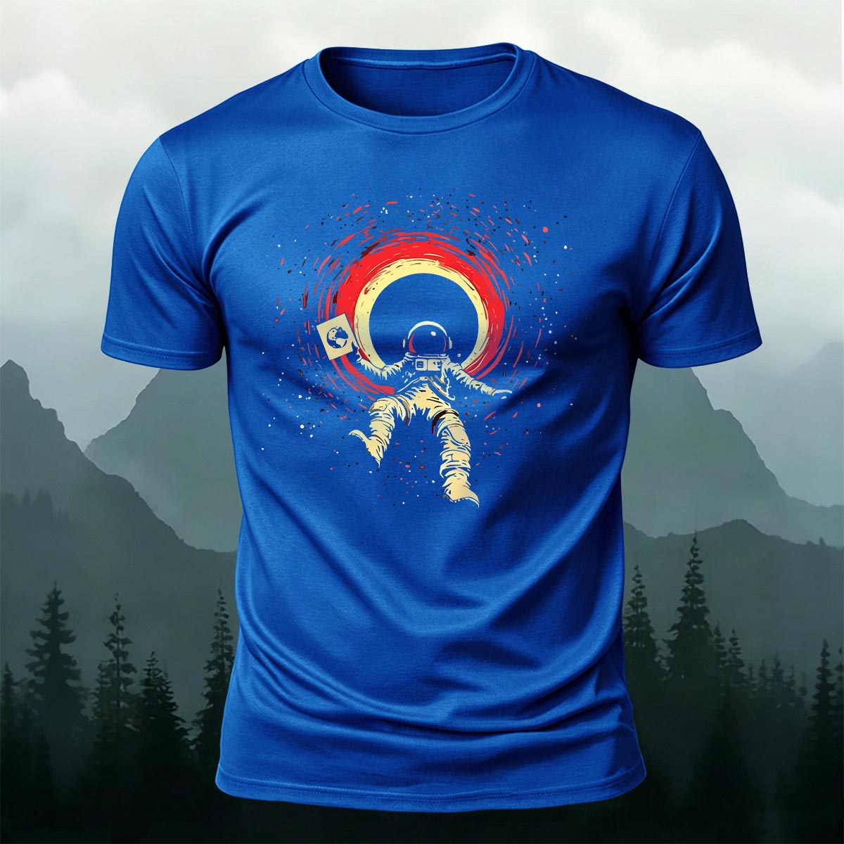 Cosmic Dream Space Print Casual Cotton T-Shirt