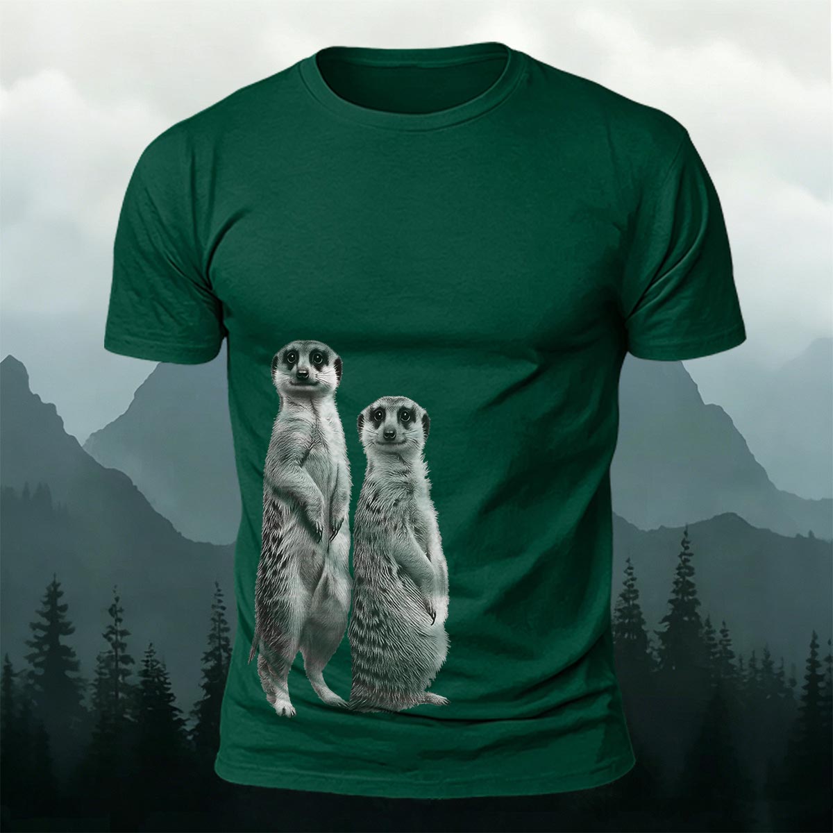 Cute Meerkat Print Cotton Casual T-Shirt