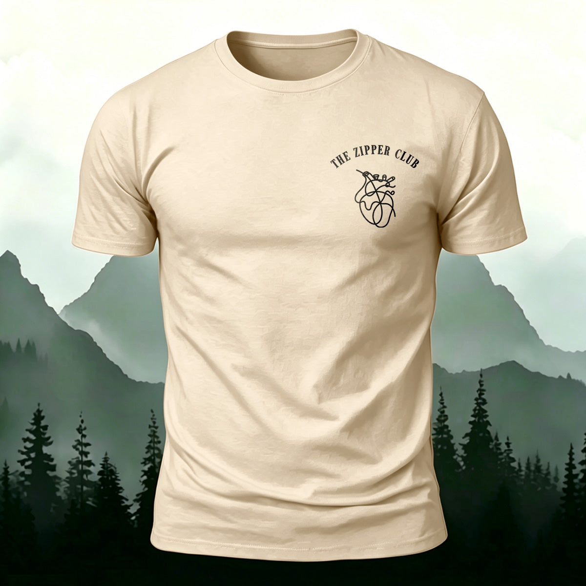 Line Heart Minimalist Casual Skin-Friendly T-Shirt