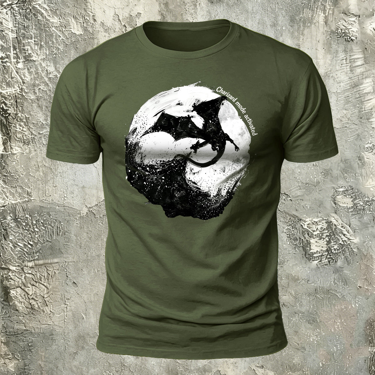 Dark Bat Print Cotton Casual T-Shirt