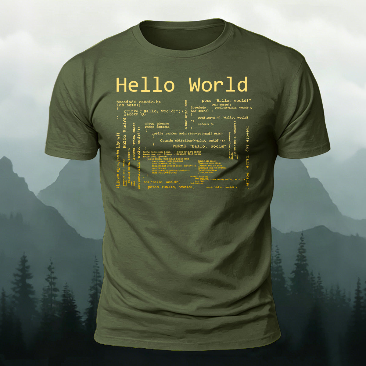 Code Print Classic Casual 100% Cotton T-shirt