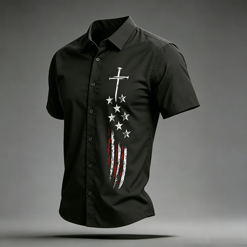 American-style Minimalist Pattern Trend Casual Shirt