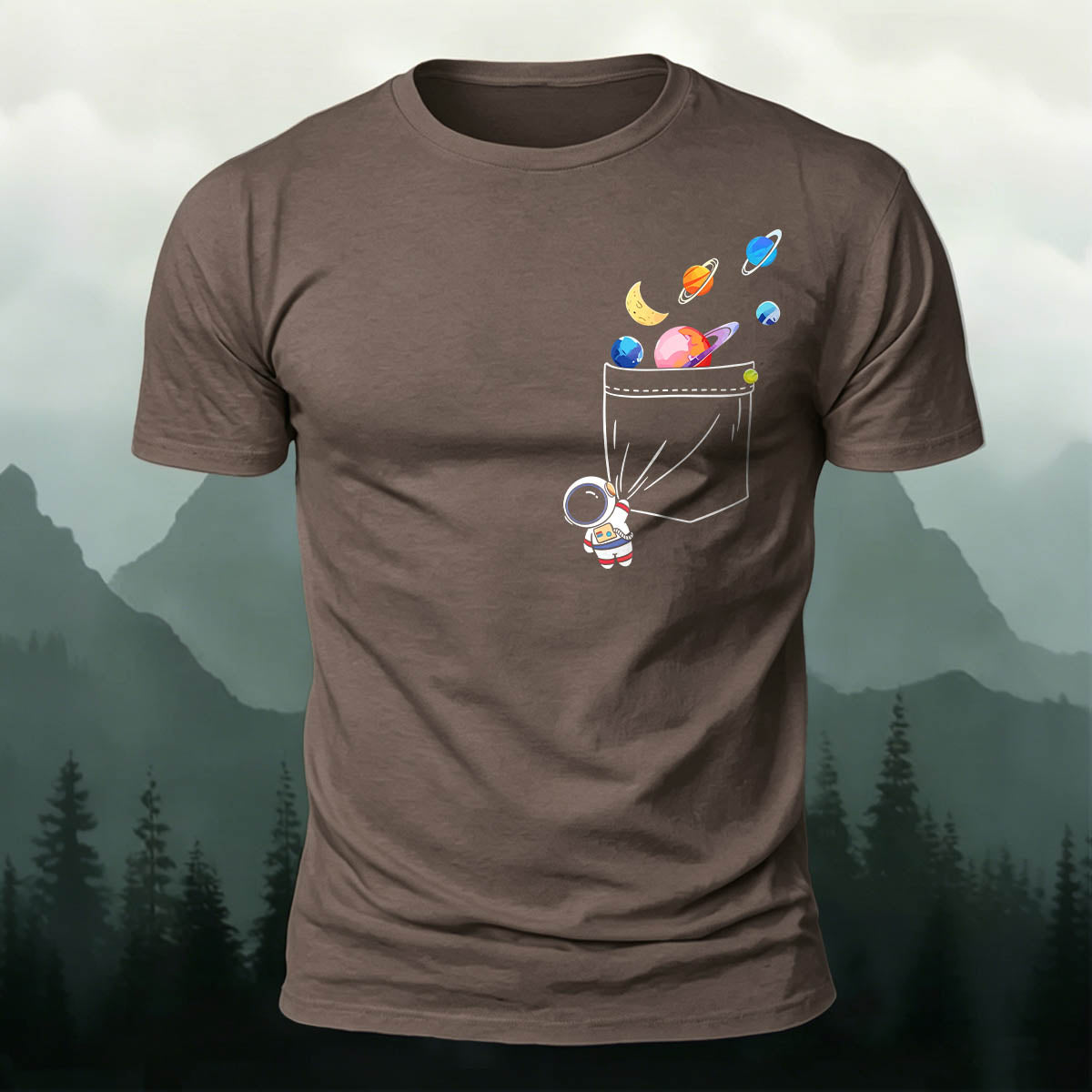 Astronaut Fun Print Premium Cotton Casual T-Shirt