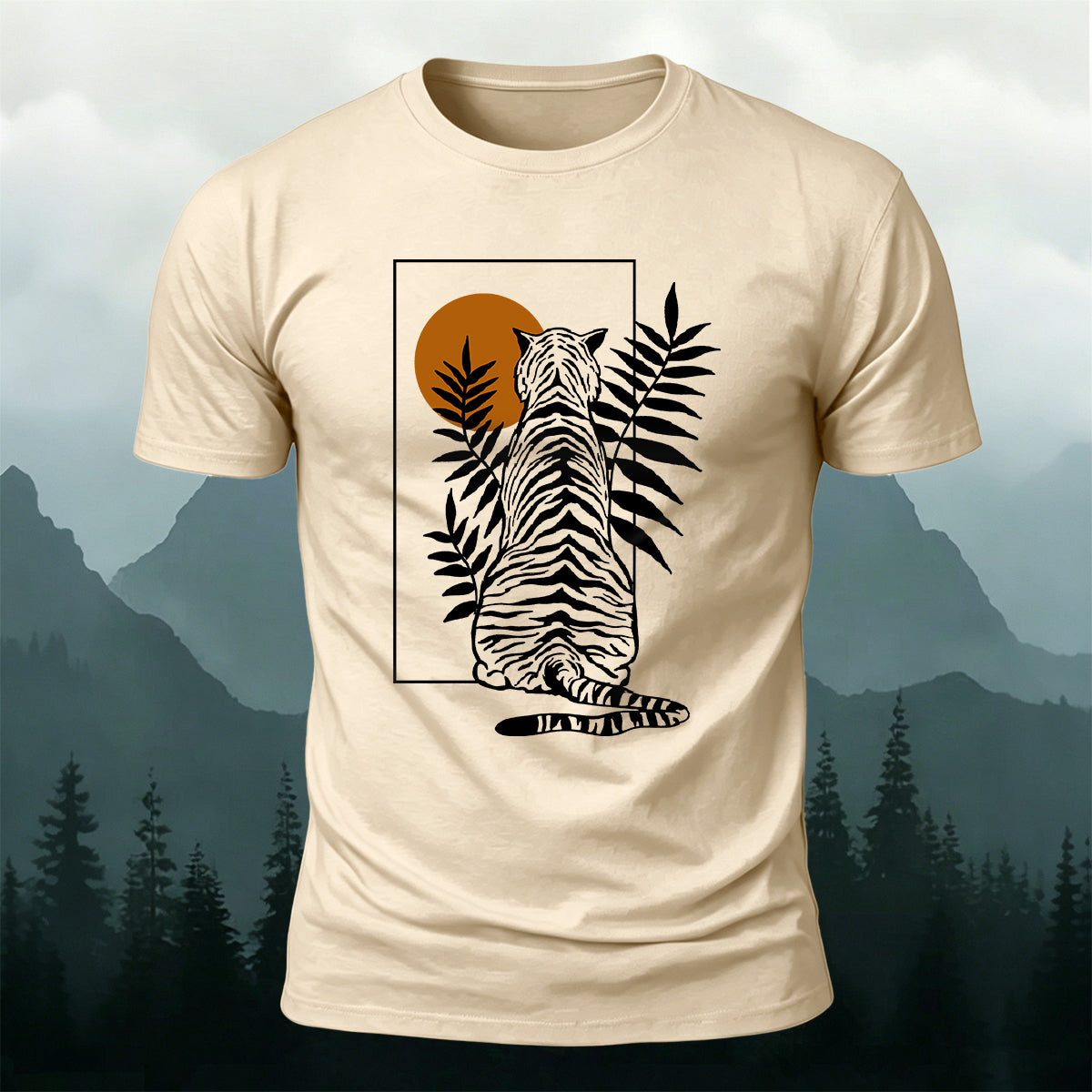 Animal Silhouette Print Casual Skin-Friendly T-Shirt