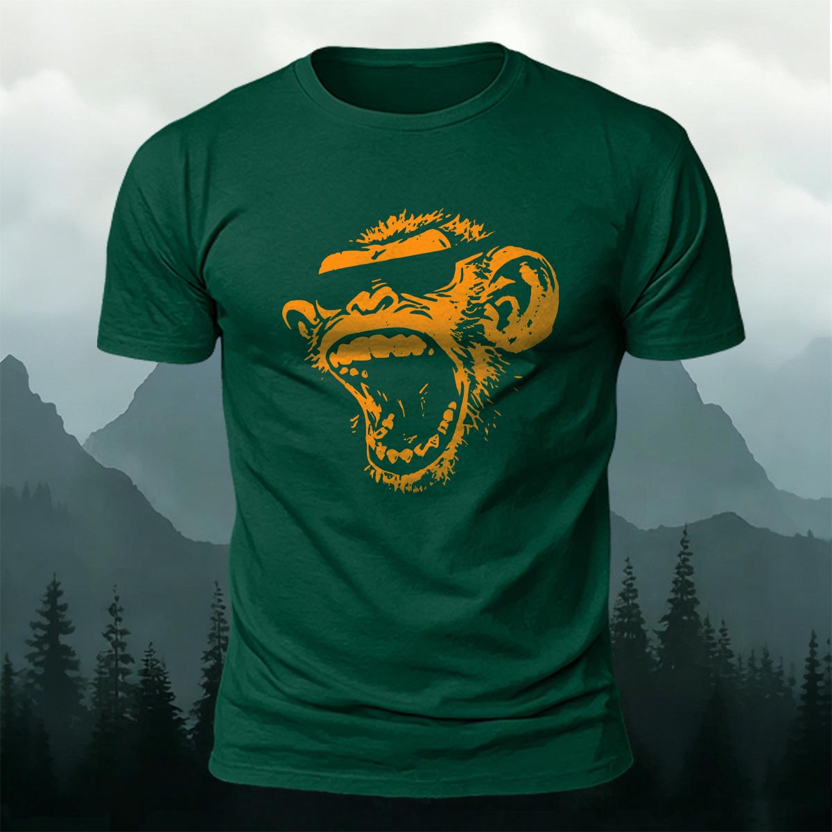 Simple Monkey Print Fashion Skin-Friendly T-Shirt DGE