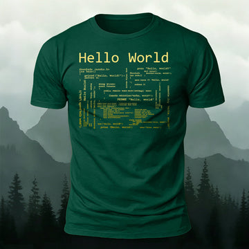 Code Print Classic Casual 100% Cotton T-shirt