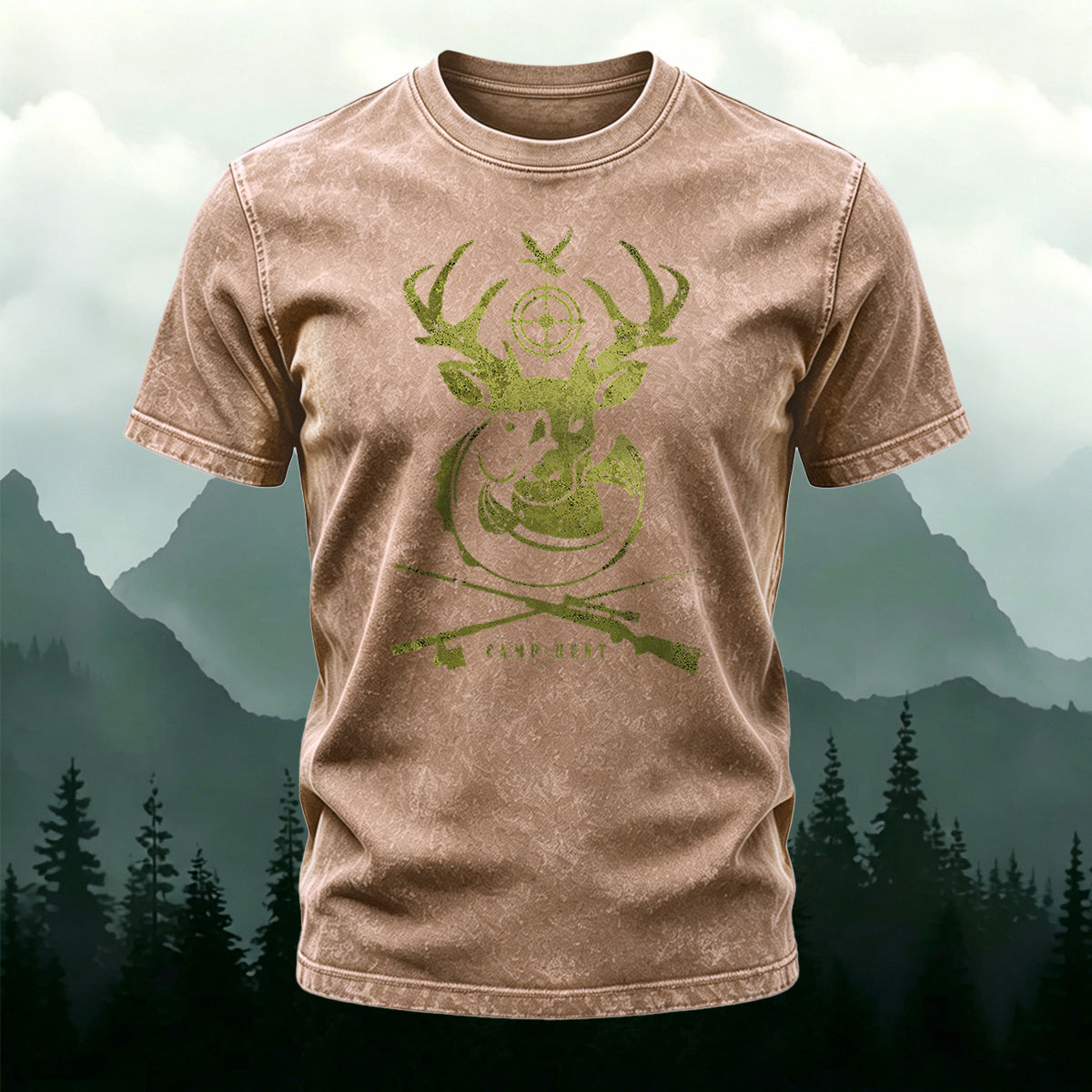 Animal Conservation Print Casual Washed Cotton T-Shirt