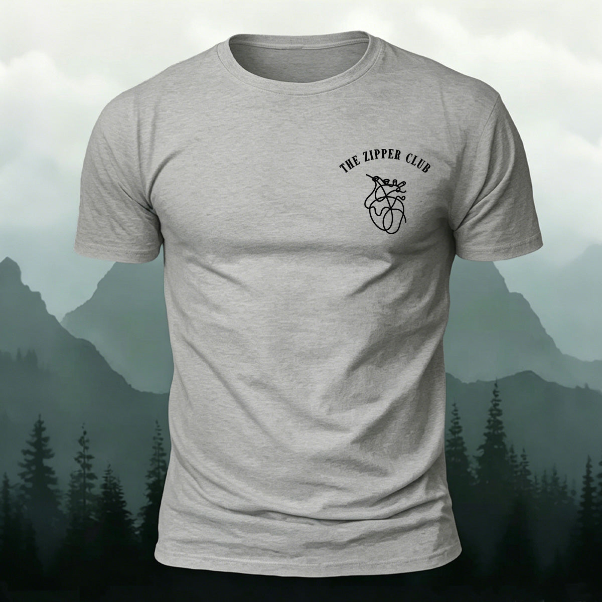 Line Heart Minimalist Casual Skin-Friendly T-Shirt
