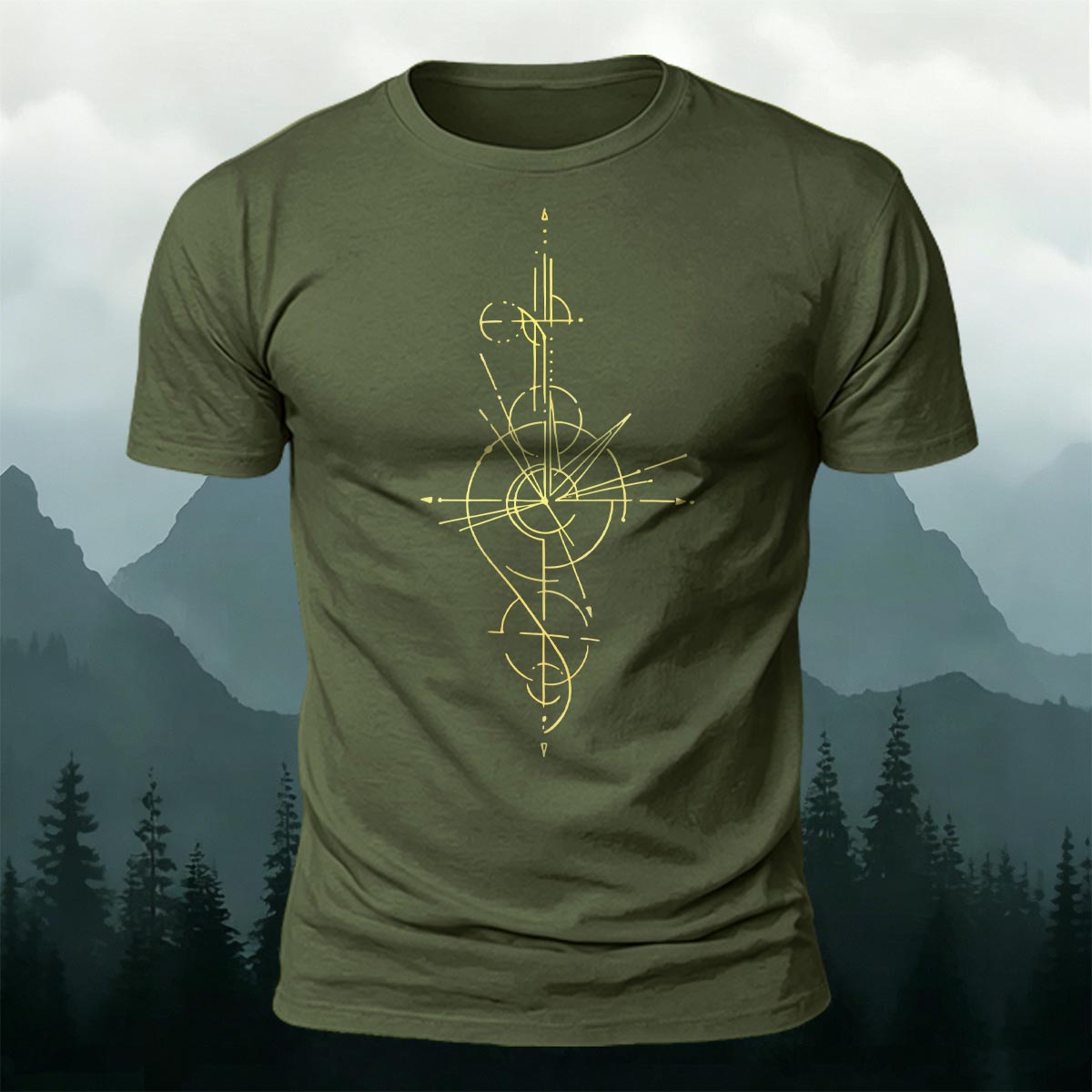 Geometric Line Simple Casual Short-Sleeve T-Shirt