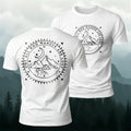 Nighttime Mountain Print Casual Cotton T-Shirt