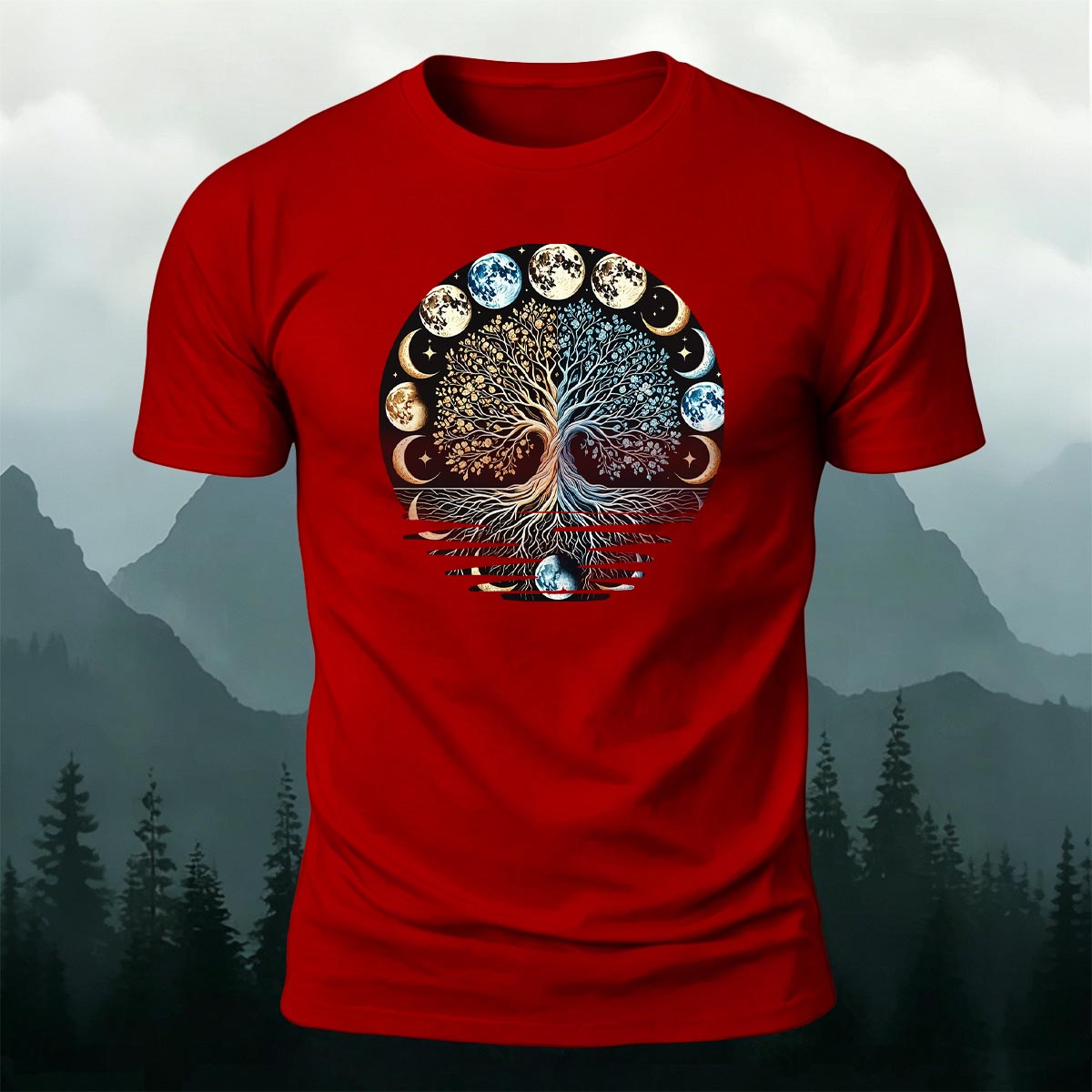 Tech Moon Fashion Print Casual Cotton T-Shirt