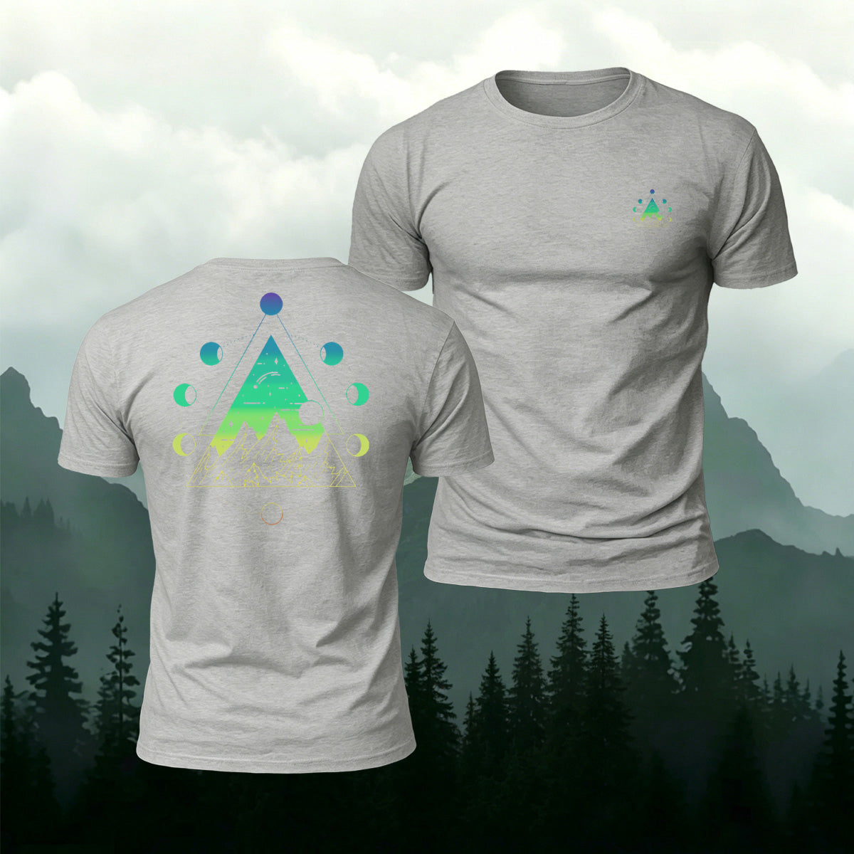 Artistic Pattern Trendy Premium Cotton Casual T-Shirt Grey