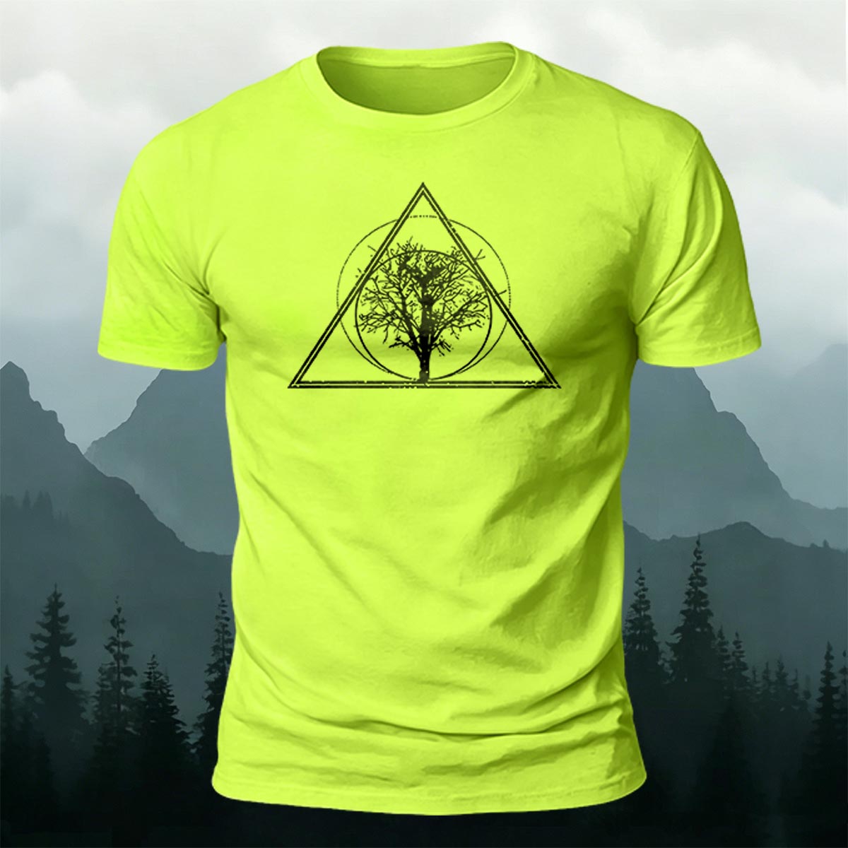 Tree-shaped Pattern Minimalist 100% Cotton T-Shirt