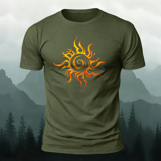 Minimalist Sun Totem Casual Breathable T-Shirt