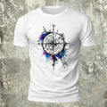 Compass Art Graphic 100% Cotton Casual T-Shirt White