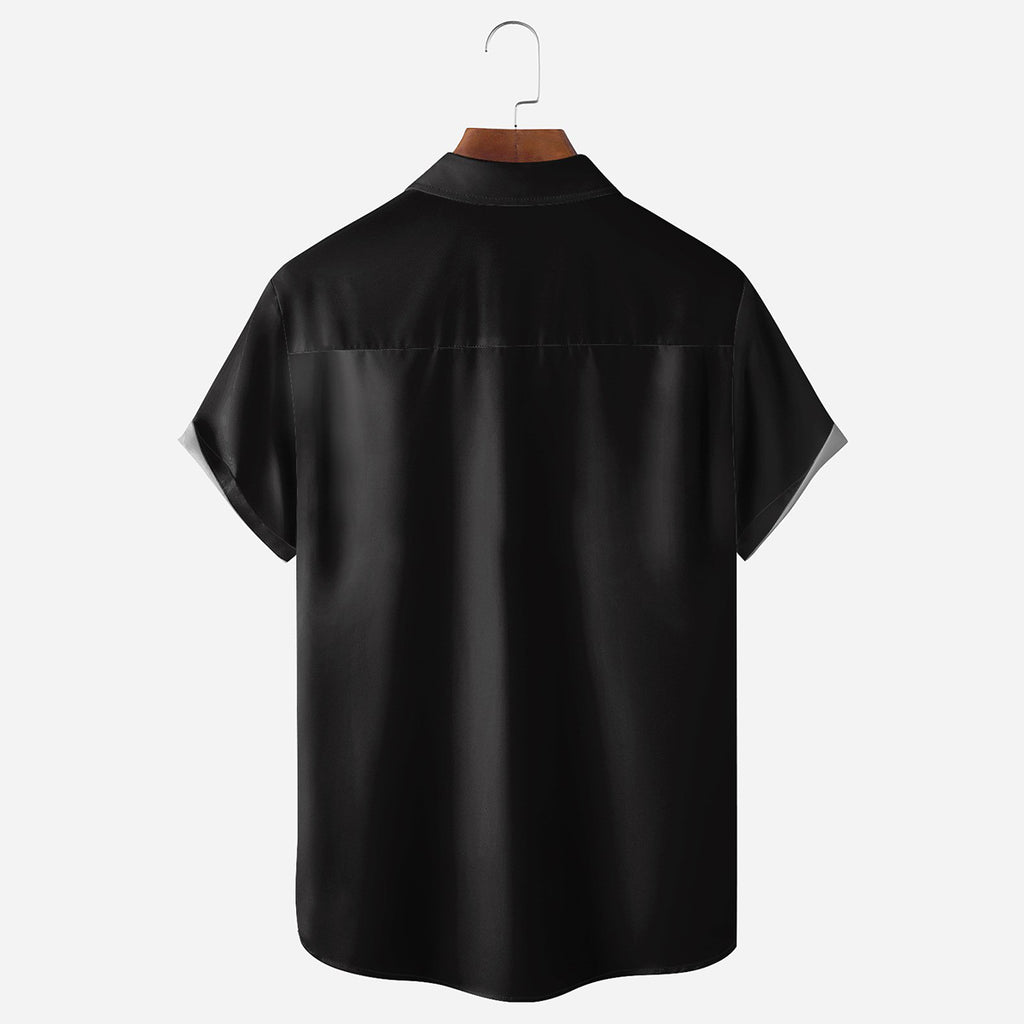 American Retro Boots Pattern Breathable Casual Shirt