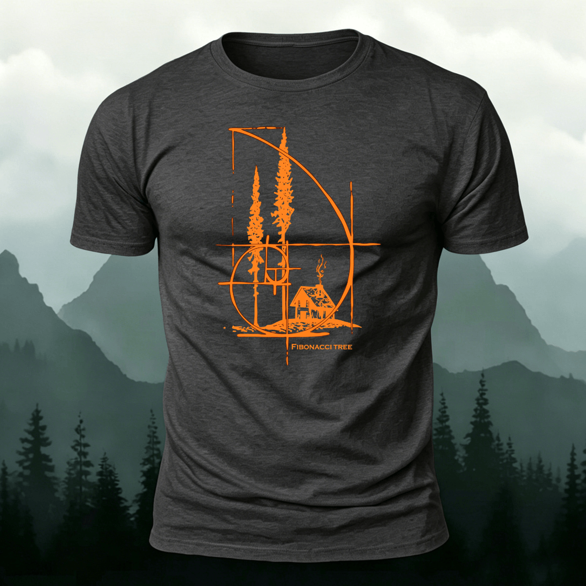 Tree Landscape Minimalist Outdoor Casual T-shirt