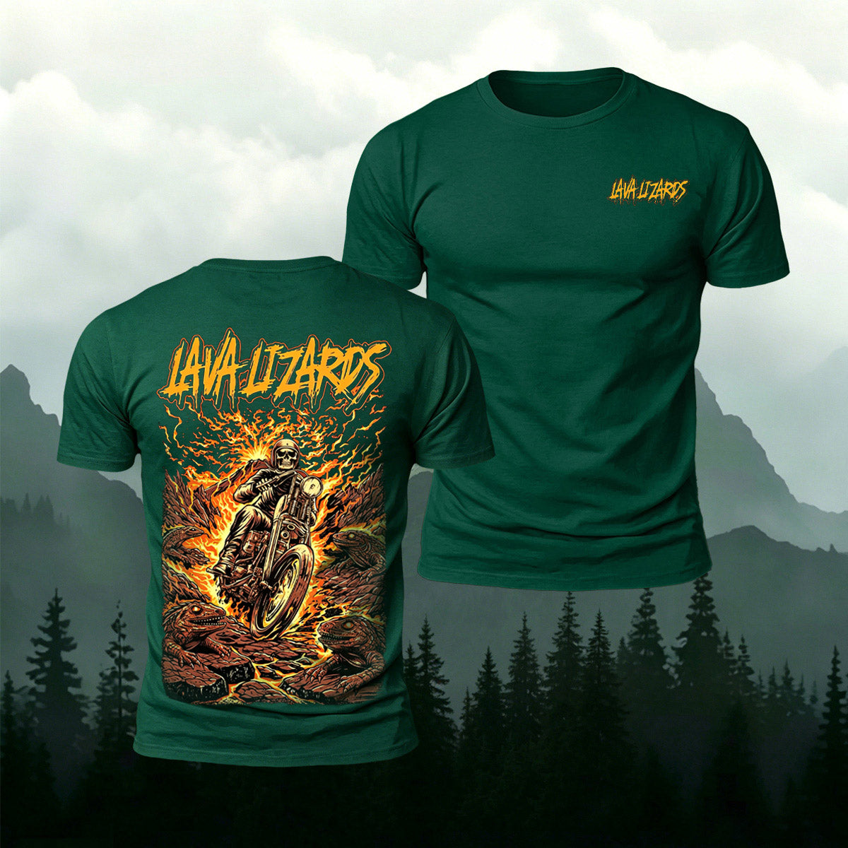 Black Metal-Style Print Casual Cotton T-Shirt