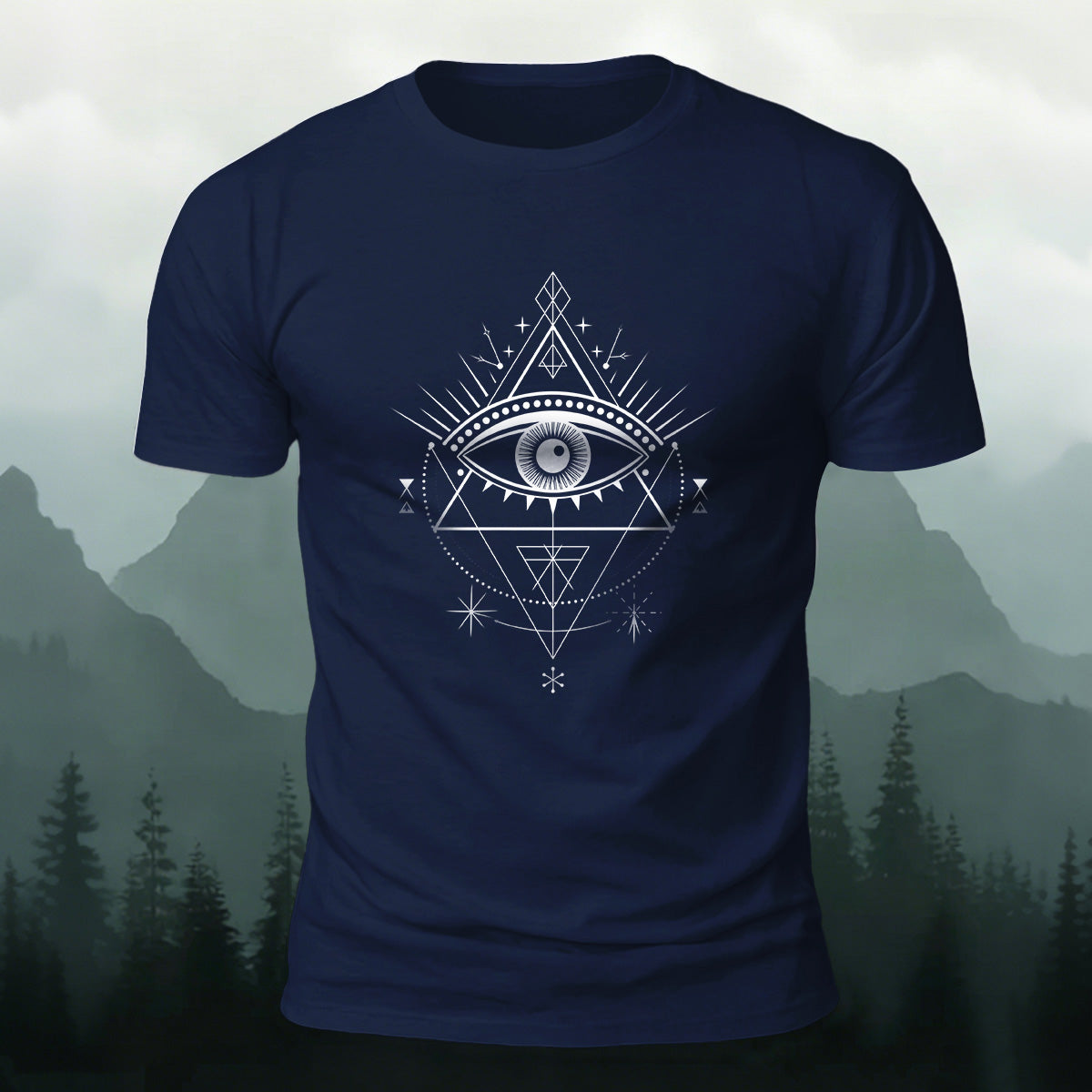 Eye Geometric Simple Casual Breathable T-shirt
