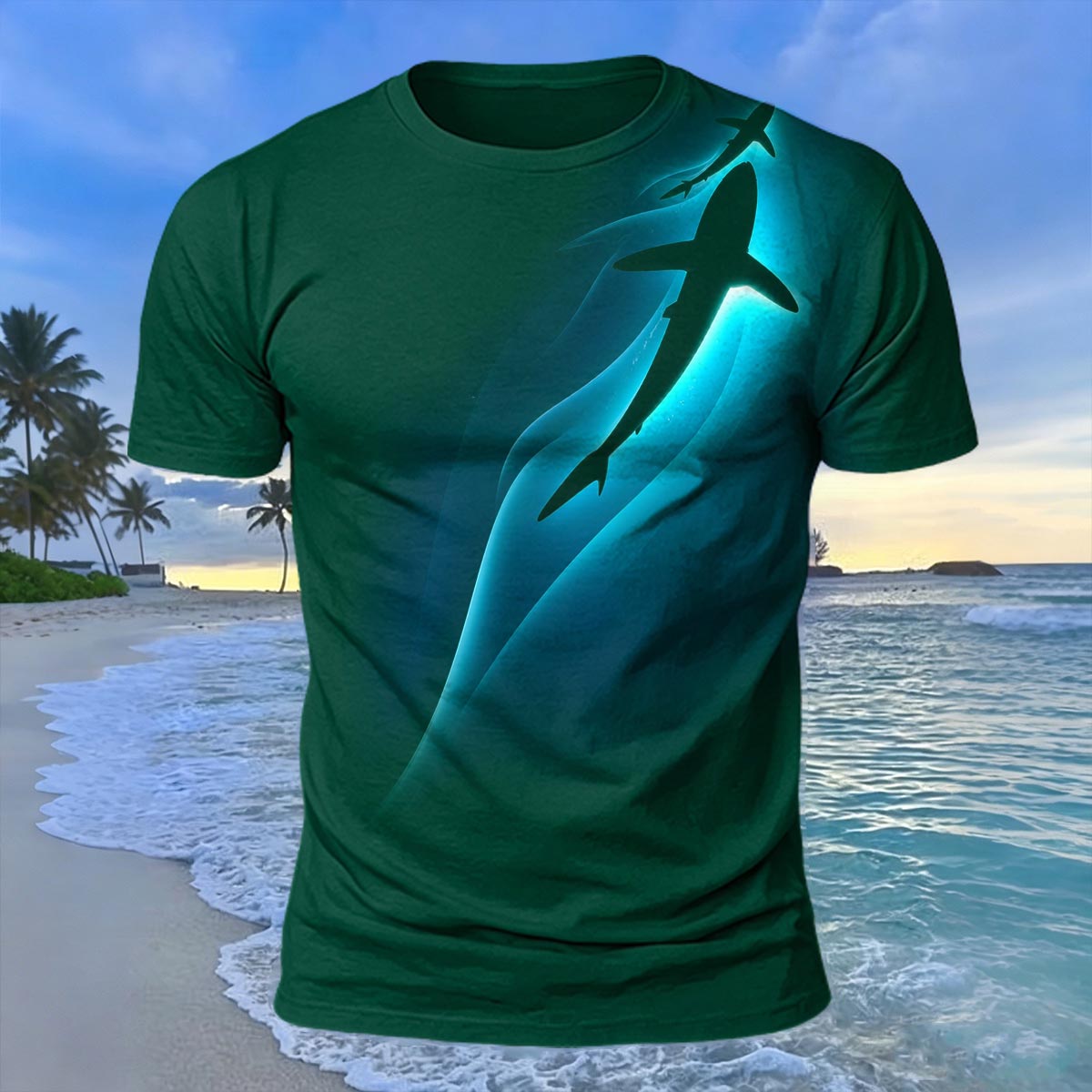Ocean Spirit Whale Print 100% Cotton Casual T-Shirt