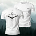Minimalist Manta Ray Pattern Premium Cotton T-Shirt