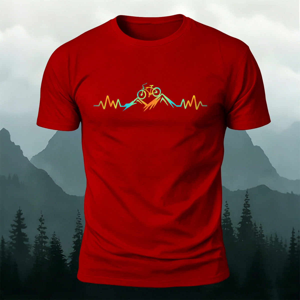 Minimalist Illustration 100% Cotton T-Shirt Red