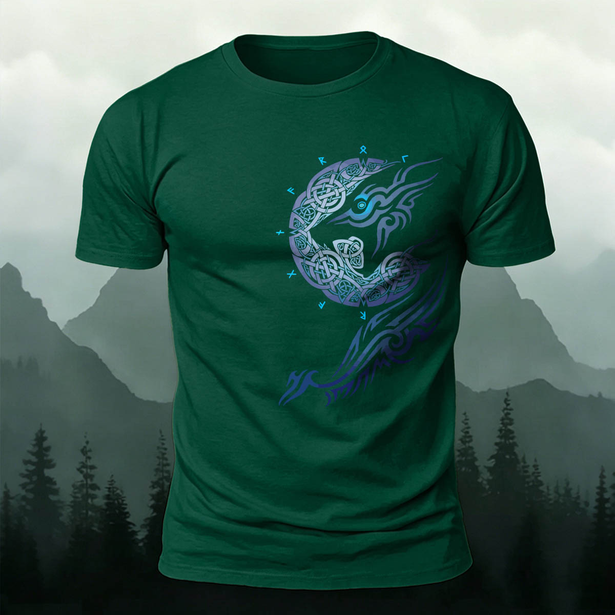 Mythical-Style Totem Print Casual Cotton T-Shirt