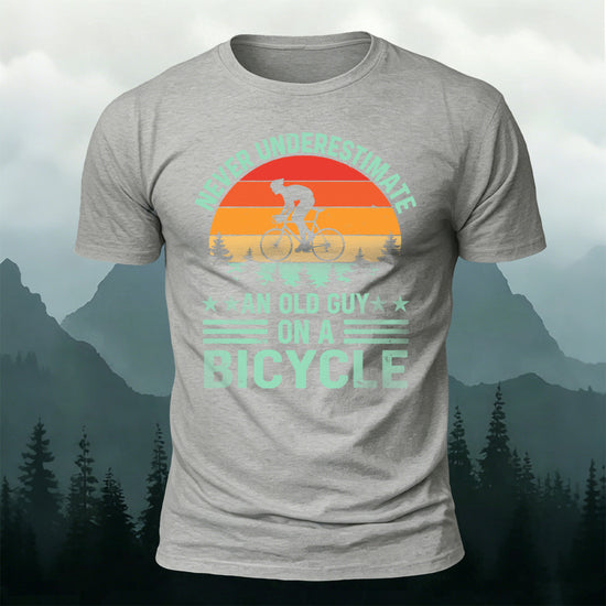Cycling Spirit Printed Casual Breathable Material T-Shirt Grey