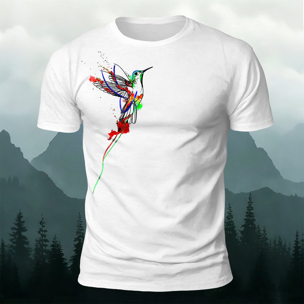 Colorful Flying Bird Natural Style 100% Cotton T-Shirt