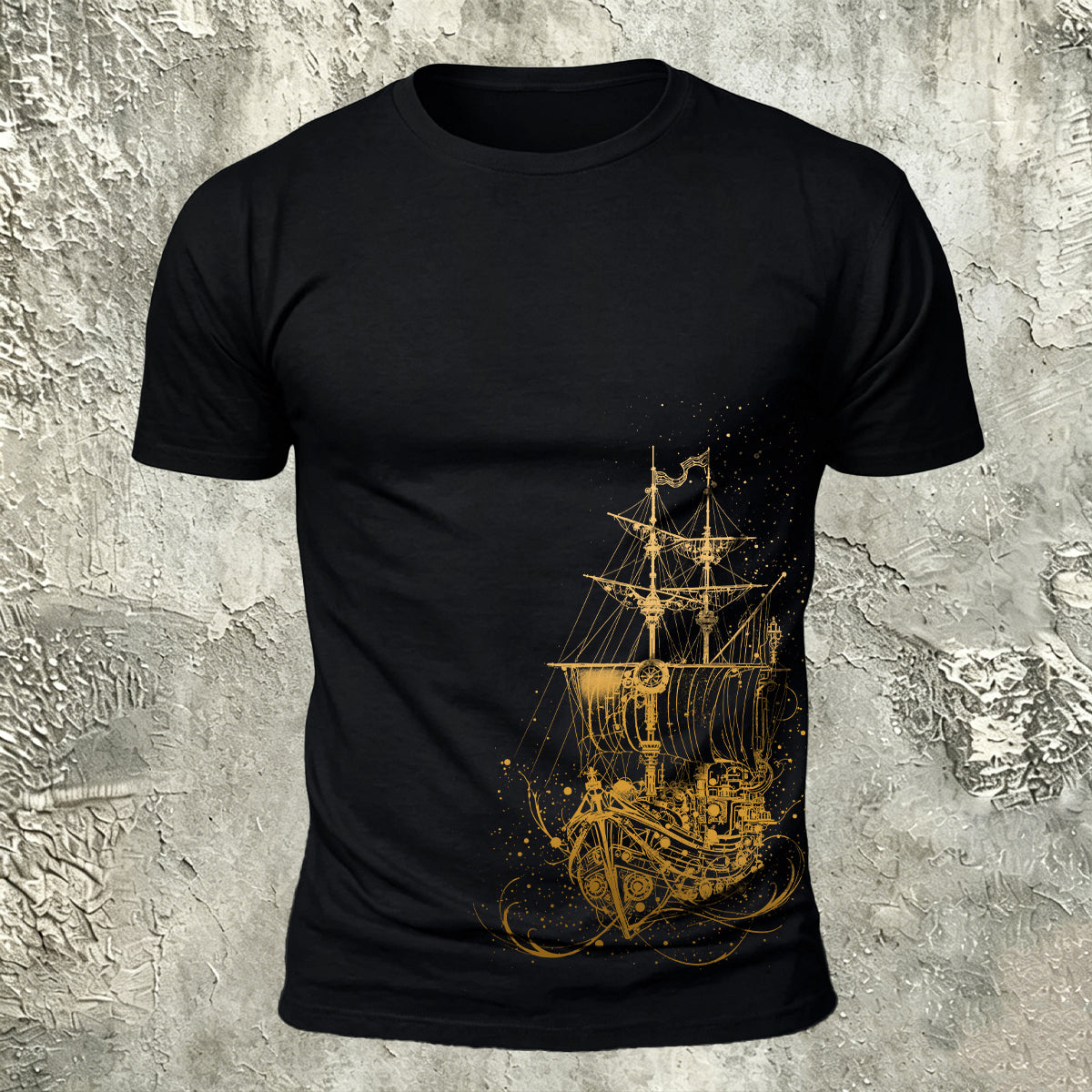 Sailboat Pattern Outdoor Premium Cotton T-Shirt