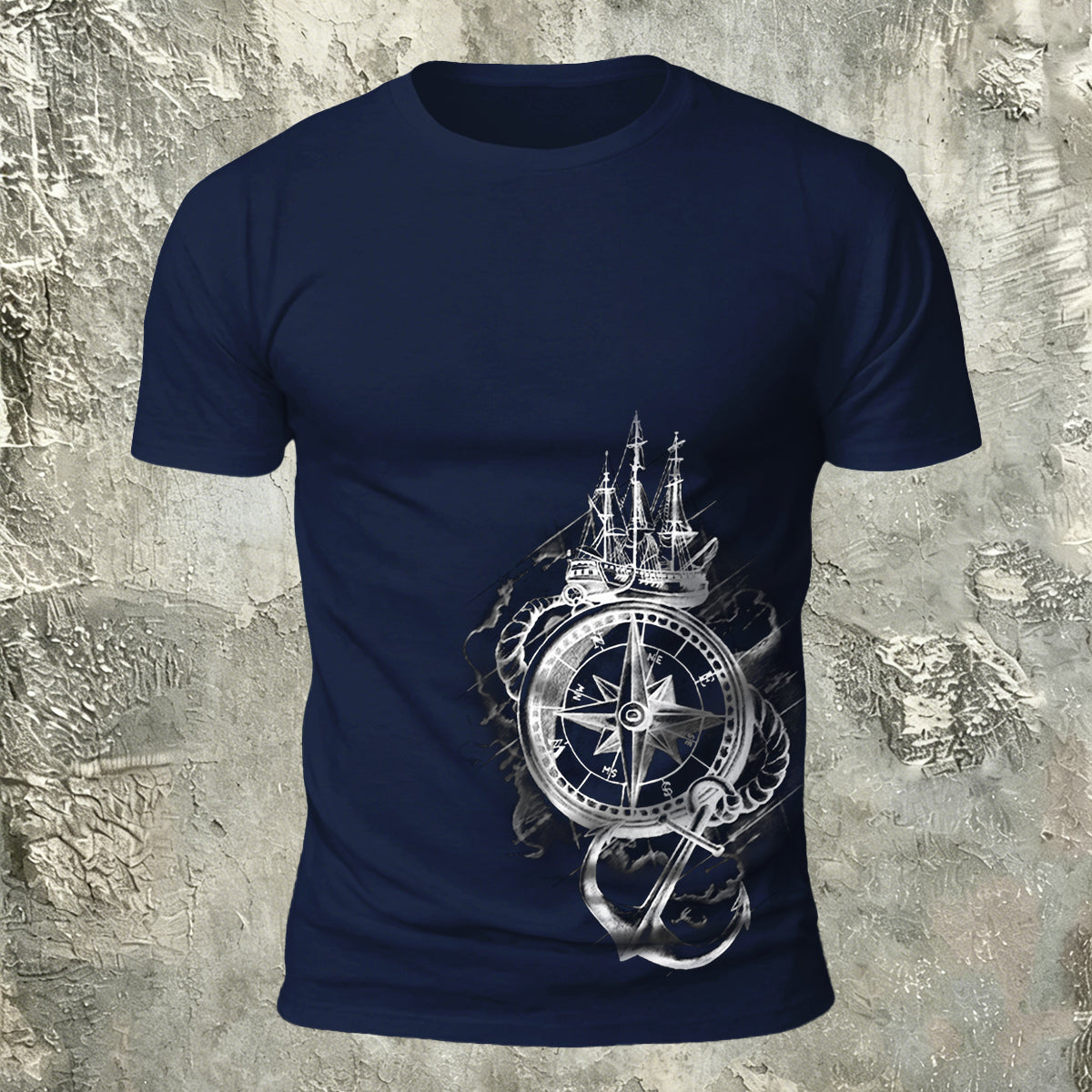 Nautical Graphic Premium Cotton Crew Neck T-Shirt