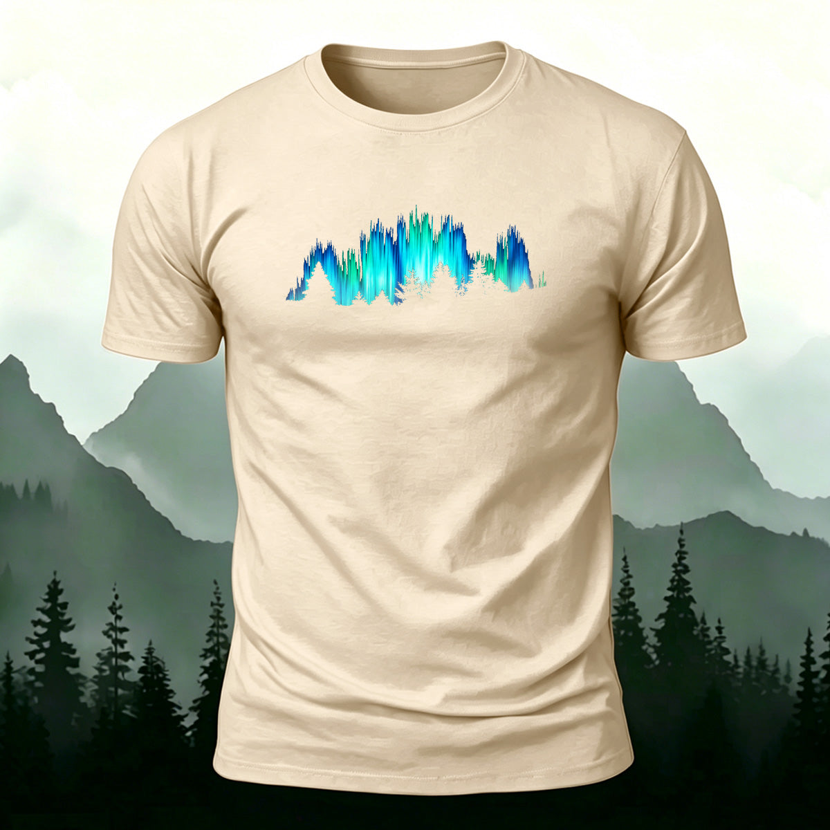 Gorgeous Night View Print Natural Style Breathable T-Shirt Beige